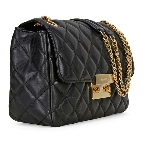 michael kors black leather bag with rings|Michael Kors quilted bag black.